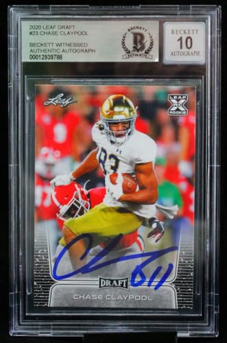 2020 Leaf Draft #23 Chase Claypool Notre Dame Fighting Irish BAS Autograph 10