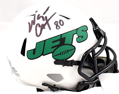 Wayne Chrebet Autographed New York Jets Lunar Speed Mini Helmet - Beckett W Holo