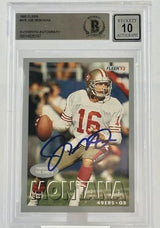 1993 Fleer #475 Joe Montana Auto San Francisco 49ers BAS Autograph 10