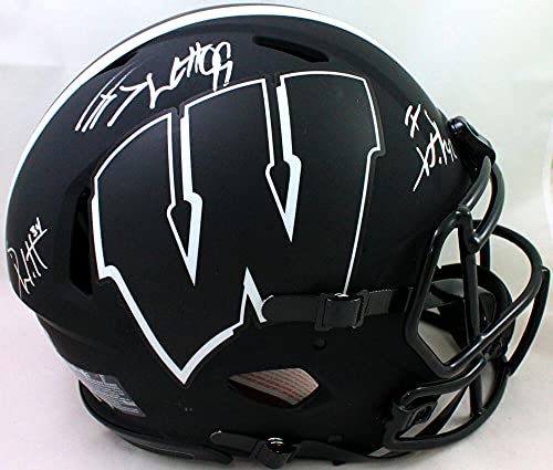 Derek/TJ/JJ Watt Signed Wisconsin Badgers Eclipse Speed Authentic Helmet- JSA W