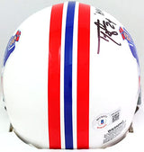 Ty Law Autographed New England Patriots 65-81 TB Mini Helmet HOF- Beckett W *Blk