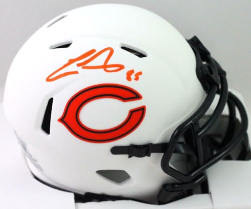 Cole Kmet Autographed Chicago Bears Lunar Speed Mini Helmet- Beckett W *Orange