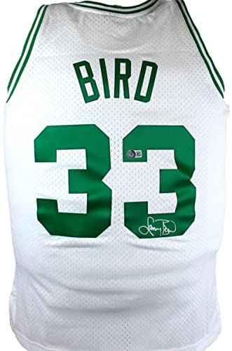 Larry Bird Autographed Celtics White M&N Hardwood Classic Swingman JSY-BAW Holo