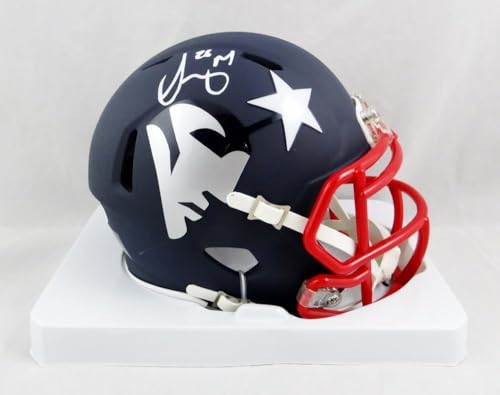 Sony Michel Autographed NE Patriots AMP Speed Mini Helmet- Beckett Auth *White