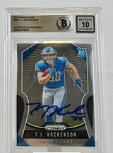 2019 Panini Prizm #364 T.J. Hockenson Auto Detroit Lions BAS Autograph 10