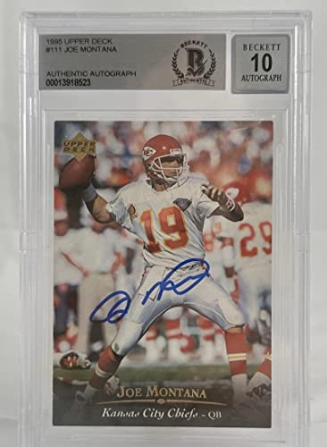 1995 Upper Deck #111 Joe Montana Auto Kansas City Chiefs BAS Autograph 10