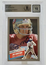 1991 Fleer All-Pros #19 Joe Montana Auto San Francisco 49ers BAS Autograph 10