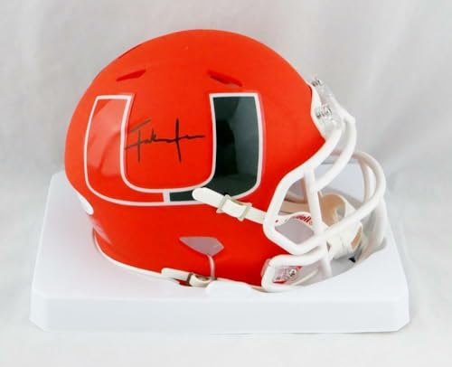 Frank Gore Autographed Miami Hurricanes AMP Speed Mini Helmet- JSA W Auth *Black