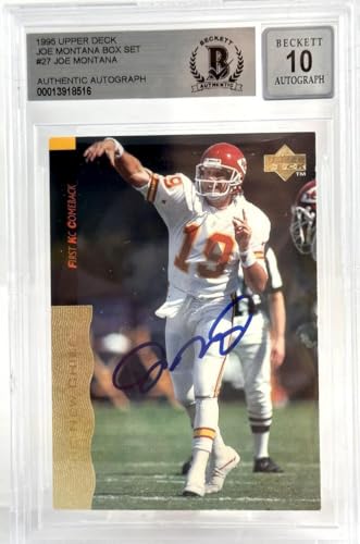 1995 Upper Deck Box Set #27 Joe Montana Auto Kansas City Chiefs BAS Autograph 10