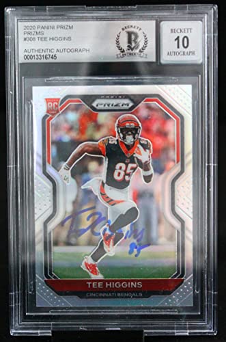 2020 Panini Prizm #308 Tee Higgins Cincinnati Bengals BAS Autograph 10