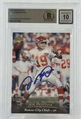 1995 Upper Deck #111 Joe Montana Auto Kansas City Chiefs BAS Autograph 10