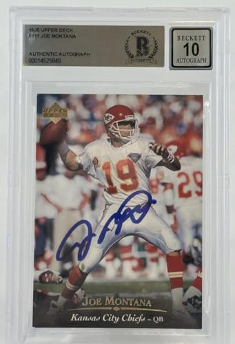 1995 Upper Deck #111 Joe Montana Auto Kansas City Chiefs BAS Autograph 10