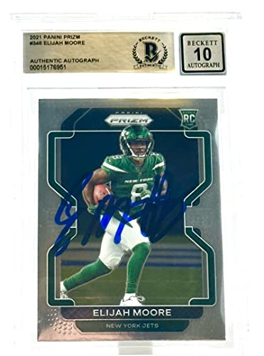 2021 Panini Prizm #346 Elijah Moore Auto New York Jets BAS Autograph 10