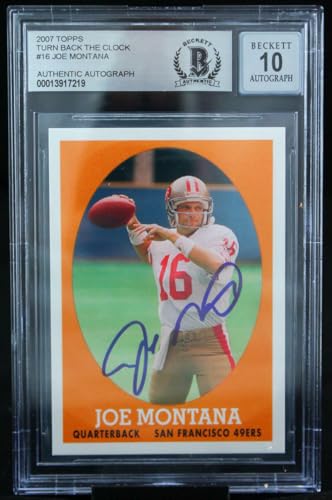 2007 Topps Turn Back the Clock #16 Joe Montana Auto SF 49ers BAS Autograph 10