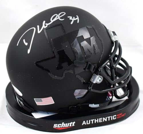 Dante Hall Autographed Texas A&M Aggies Black Schutt Mini Helmet- JSA W *Silver