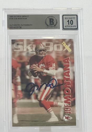 1993 Skybox Impact #139 Joe Montana Auto Kansas City Chiefs BAS Autograph 10