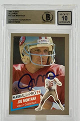 1991 Fleer All-Pros #19 Joe Montana Auto San Francisco 49ers BAS Autograph 10