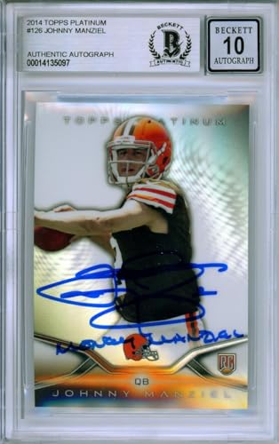 2014 Topps Platinum #126 Johnny Manziel RC Cleveland Browns BAS Autograph 10