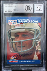 1990 Pro Set #408 Joe Montana Auto San Francisco 49ers BAS Autograph 10