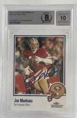 2002 Fleer Throwbacks #46 Joe Montana Auto SF 49ers BAS Autograph 10