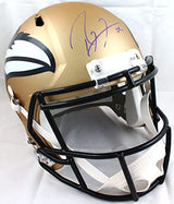 Ray Lewis Autographed Ravens F/S AMP Speed Helmet - Beckett W Auth *Purple