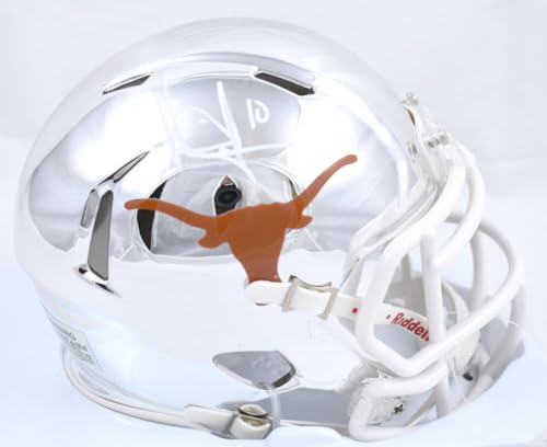 Vince Young Autographed Texas Longhorns Chrome Speed Mini Helmet- Beckett W Holo