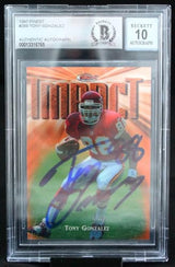 1997 Finest #269 Tony Gonzalez Kansas City Chiefs BAS Autograph 10