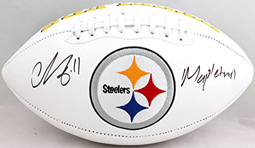 Chase Claypool Autographed Steelers Logo Football w/ Mapletron- Beckett W Holo