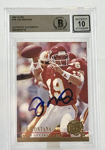 1994 Ultra #145 Joe Montana Auto Kansas City Chiefs BAS Autograph 10