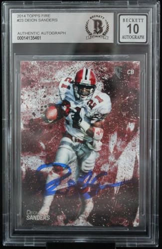 2014 Topps Fire #23 Deion Sanders Dallas Cowboys BAS Autograph 10