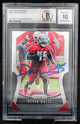 2019 Panini Prizm #312 Devin White Tampa Bay Buccaneers BAS Autograph 10