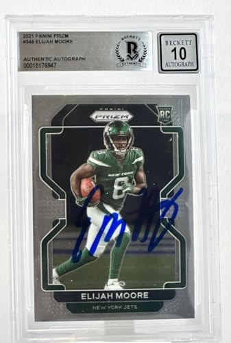 2021 Panini Prizm #346 Elijah Moore Auto New York Jets BAS Autograph 10