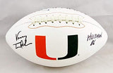 Vinny Testaverde Autographed Miami Hurricanes Logo Football w/ Insc-Beckett Auth