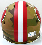 TJ Watt Signed Wisconsin Badgers Camo Speed Mini Helmet- Beckett W Holo *White