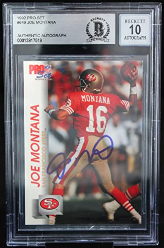 1992 Pro Set #649 Joe Montana Auto San Francisco 49ers BAS Autograph 10