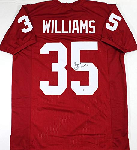 Aeneas Williams Autographed Dark Red Pro Style Jersey w/ HOF - Beckett W Auth *5