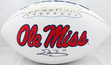 Evan Engram Autographed Ole Miss Rebels Logo Football - JSA W Authenticated