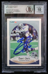 1990 Fleer Update #U40 Emmitt Smith Dallas Cowboys BAS Autograph 10