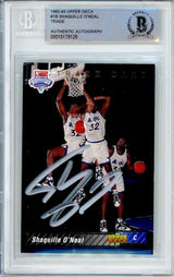 1992-93 Upper Deck #1B Shaquille O'neal Trade RC Orlando Magic BAS Autograph 10