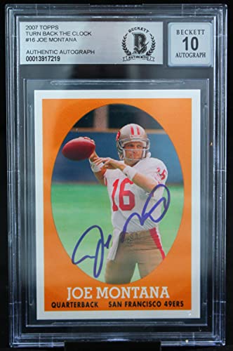 2007 Topps Turn Back the Clock #16 Joe Montana Auto SF 49ers BAS Autograph 10