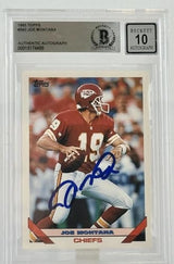 1993 Topps #340 Joe Montana Auto Kansas City Chiefs BAS Autograph 10