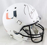 Ray Lewis Signed Miami Hurricanes White Schutt F/S Helmet - Beckett Auth *Black