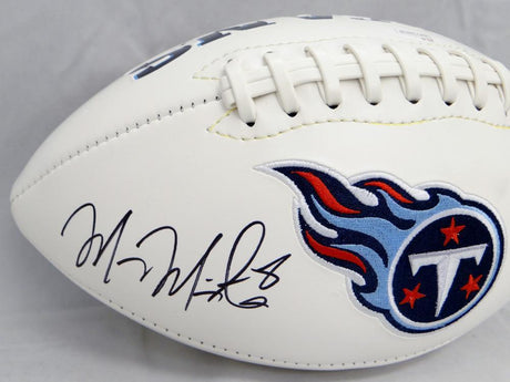 Marcus Mariota Autographed Tennessee Titans Logo Football- JSA Witnessed Auth