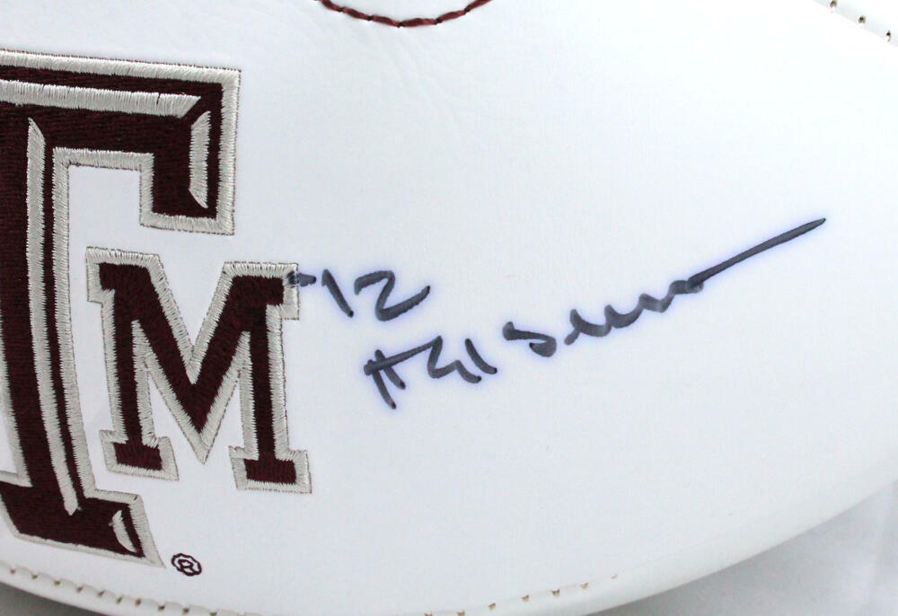 Johnny Manziel Autographed Texas A&M Aggies Logo Football W/ Heisman- JSA W