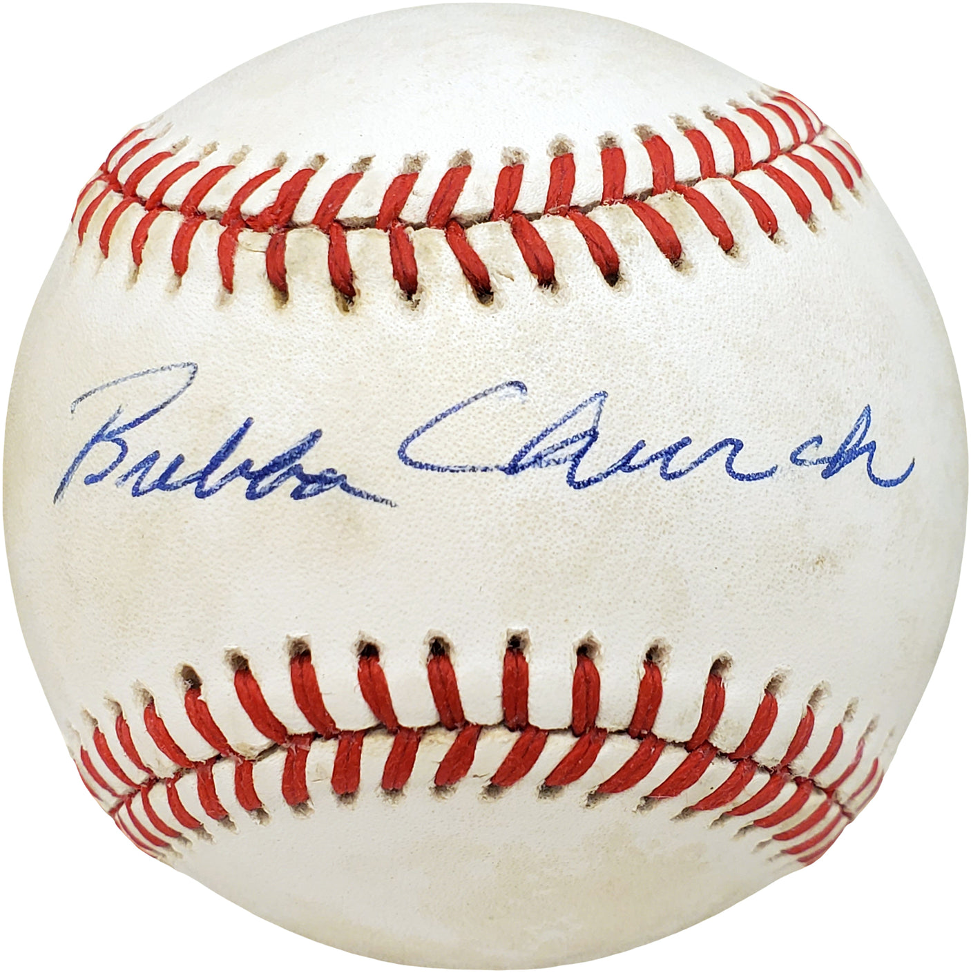 Bubba Church Autographed Official NL Baseball Philadelphia Phillies, Cincinnati Reds Beckett BAS #V68146