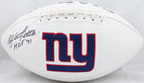 Y.A. Tittle Autographed New York Giants Logo Football with JSA Witnessed Auth