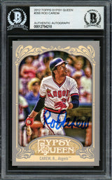 Rod Carew Autographed 2012 Topps Gypsy Queen Card #268 California Angels Beckett BAS Stock #193343