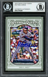 Rod Carew Autographed 2013 Topps Gypsy Queen Card #127 California Angels Beckett BAS #12754248