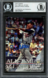 Rod Carew Autographed 2017 Topps All Time All Star Card #ATAS-13 Minnesota Twins Beckett BAS #12754477