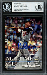 Rod Carew Autographed 2017 Topps All Time All Star Card #ATAS-13 Minnesota Twins Beckett BAS #12754478